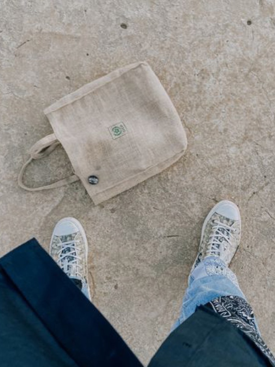 Tote bag sérigraphié Sabr, coton épais naturel
